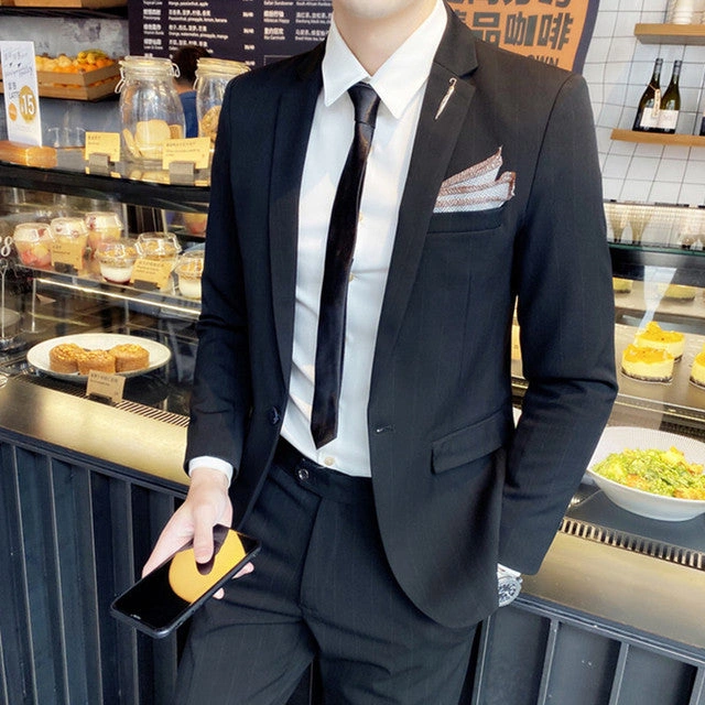 West Louis Dreiteiliger Anzug Streifenlook: Dein Auftritt, dein Erfolg. Lässig-elegant für Business und Fest!
